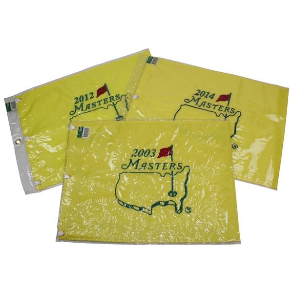 2003, 2012, & 2014 Masters Tournament Embroidered Flags - Weir & Watson(x2)