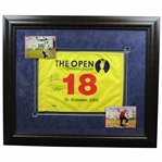 Tiger Woods & Jack Nicklaus Signed Ltd Ed 2005 OPEN at St. Andrews Flag - Framed BAK#35875