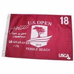 Gary Woodland Signed 2019 US Open Pebble Beach Flag with Scores & 2019 US Open Champion JSA #PP01859