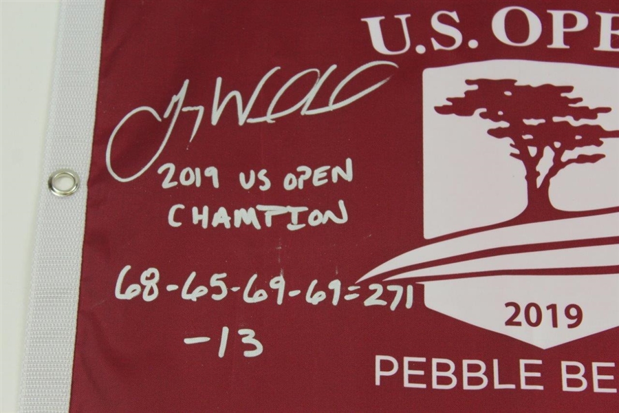 Gary Woodland Signed 2019 US Open Pebble Beach Flag with Scores & '2019 US Open Champion' JSA #PP01859