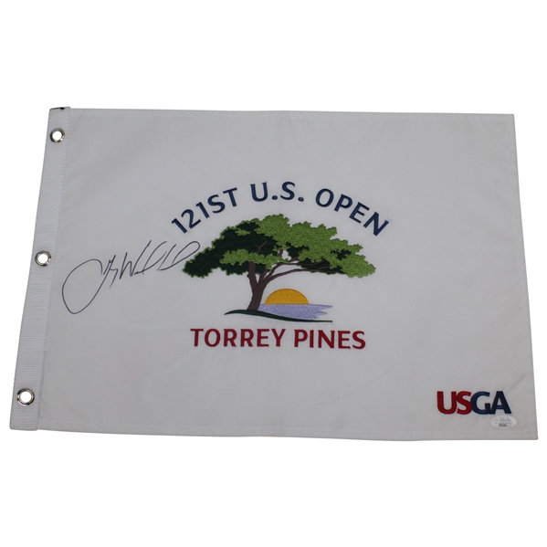 Gary Woodland Signed 2021 U.S. Open Torrey Pines Embroidered Flag JSA #PP01861
