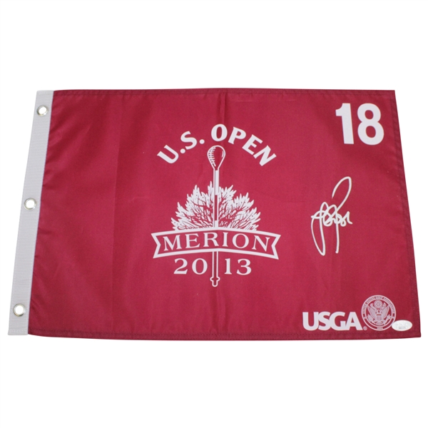 Justin Rose Signed 2013 US Open at Merion Screen Flag JSA #NN41175