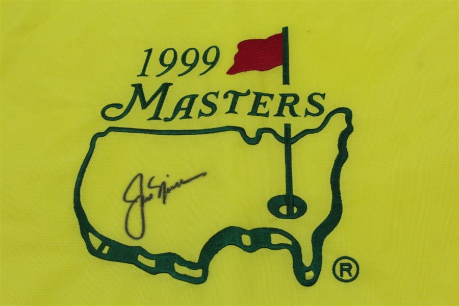 Jack Nicklaus Signed 1999 Masters Embroidered Flag JSA ALOA