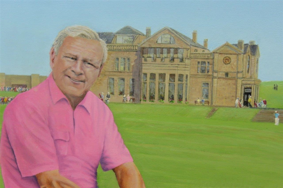 Arnold Palmer Signed Original 1/1 R&A Painting by Bill Waugh with Open Wins Notation JSA ALOA