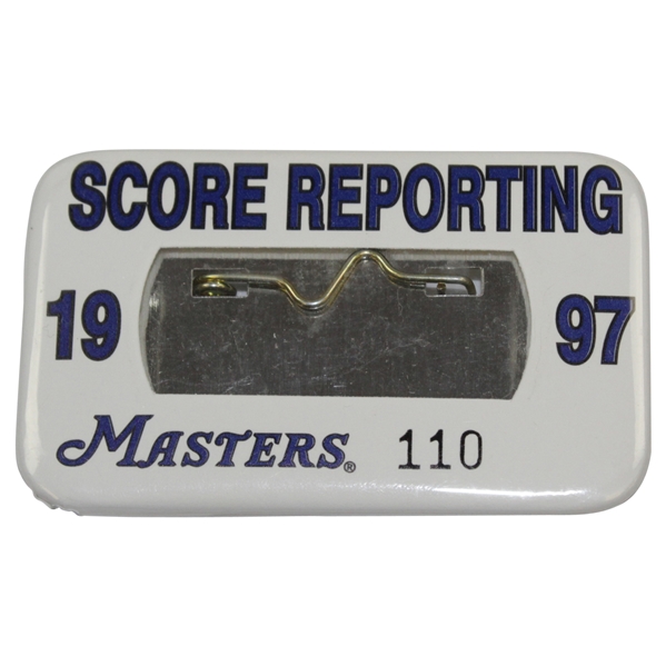 1997 Masters Tournament Score Reporting Badge #110 - Tiger's First Masters Win