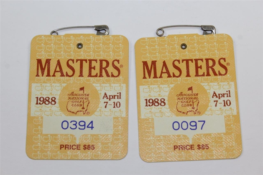 1983(x2), 1988(x2), & 1987 Masters Tournament SERIES Badges