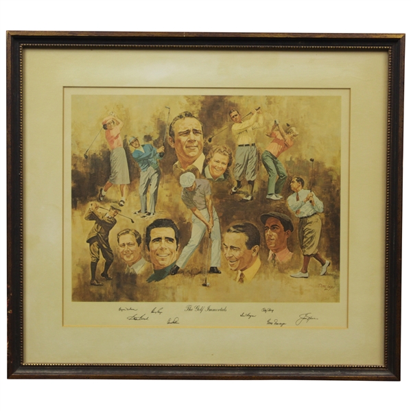 'The Golf Immortals' Lithograph of Golf's Greatest Legends - Framed