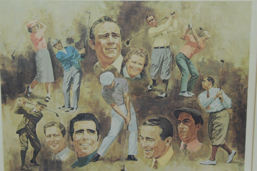 'The Golf Immortals' Lithograph of Golf's Greatest Legends - Framed