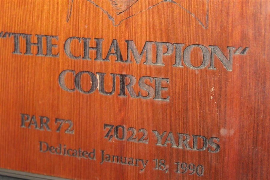 Jack Nicklaus on 1990 'The Champion Course' Dedication Plaque - January 18th