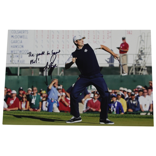Justin Rose Signed Photo at 2012 Ryder Cup with The Putt To Beat Phil JSA ALOA