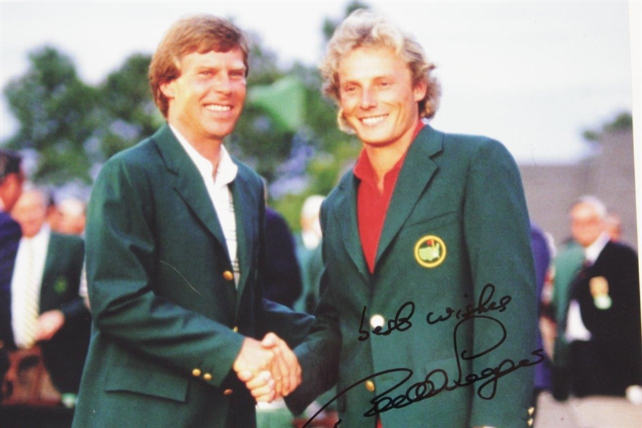 Bernhard Langer Signed Photo at 1983 Masters With Green Jacket JSA ALOA
