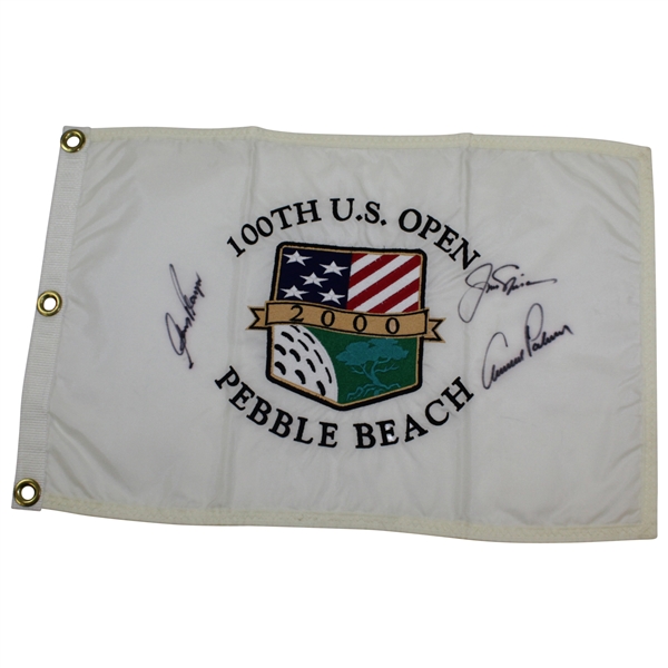 Palmer, Nicklaus, & Player 'Big Three' Signed 2000 US Open at Pebble Beach Flag JSA ALOA