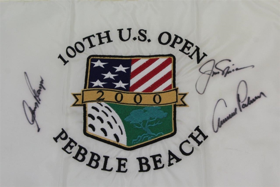 Palmer, Nicklaus, & Player 'Big Three' Signed 2000 US Open at Pebble Beach Flag JSA ALOA