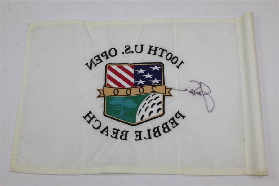 Jack Nicklaus Signed 2000 US Open at Pebble Beach Embroidered Flag JSA ALOA