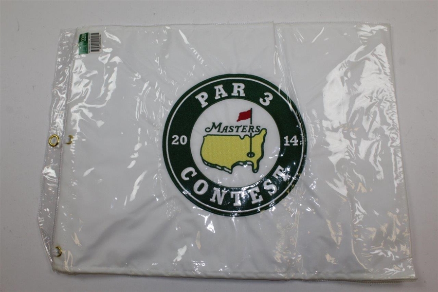 Five (5) 2014 Masters Par-3 Tournament Embroidered Flags in Original Sleeves