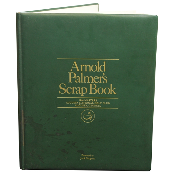 Arnold & Winnie Palmer Signed 1964 Masters 'Arnold Palmer's Scrapbook to Jack Sargent JSA ALOA