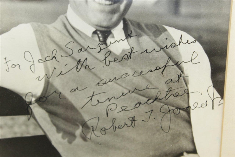 Robert 'Bobby' Jones, Jr. Signed & Personalized Photo with Unimprovable Inscr. to Jack Sargent JSA ALOA