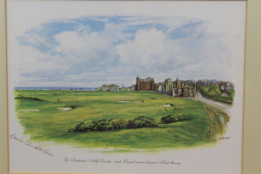 Jack Sargent's 'St. Andrews Golf Course & R&A Club House' Signed by Laurie Auchterlonie - Framed