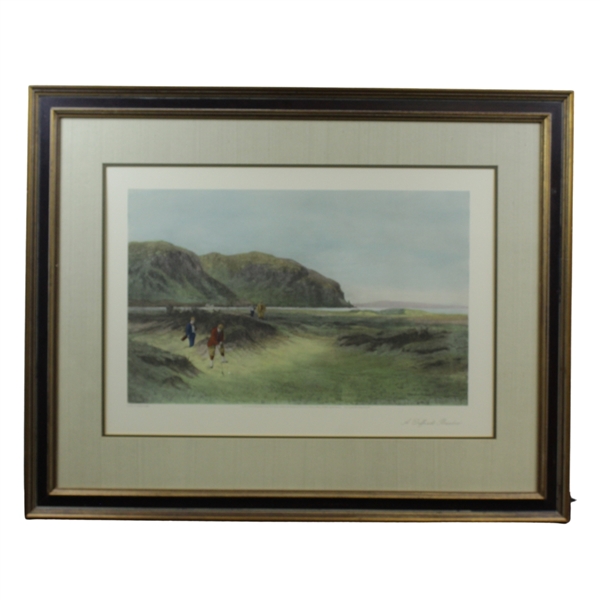 Jack Sargent's 1894 Print A Difficult Bunker by Douglas Adams from 1893 Painting - Framed
