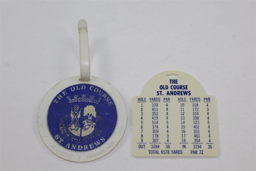 Jack Sargent's St. Andrews Home of Golf Bag Tag with Blue Old Course Bag Tag