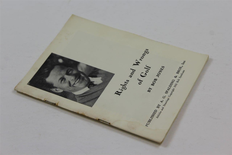 1935 'Rights & Wrongs of Golf' booklet by Bobby Jones - Sargent Family Collection