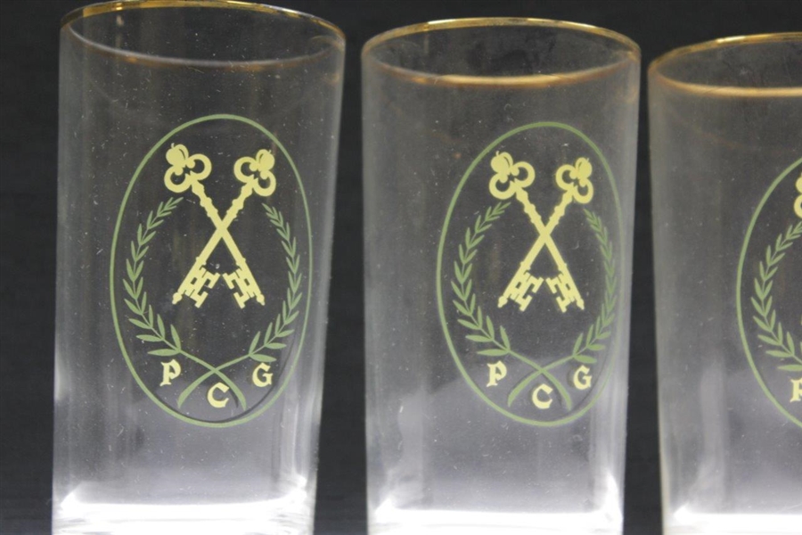 Set of Four (4) Classic Peachtree Golf Club Logo Drinking Glasses - Sargent Family Collection