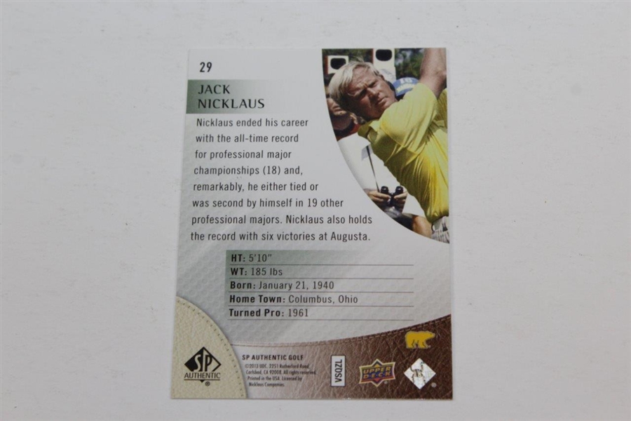 Jack Nicklaus Signed 2013 Upper Deck SP Authentic Golf Card JSA ALOA
