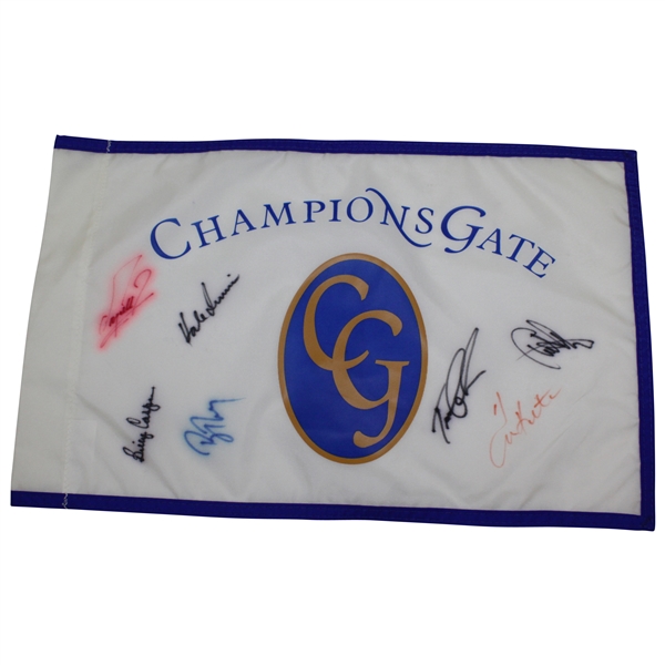 Mulit-Signed Champions Gate Flag Signed by Fuzzy, Casper, Kite, Strange & others JSA ALOA