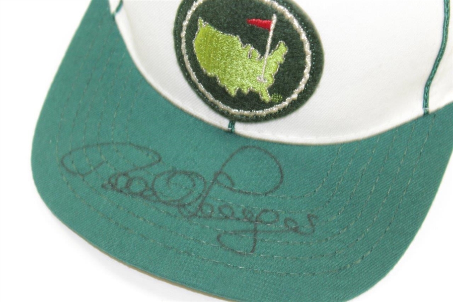 Bernhard Langer Signed Classic Masters Circle Logo Tan/Green Hat JSA ALOA