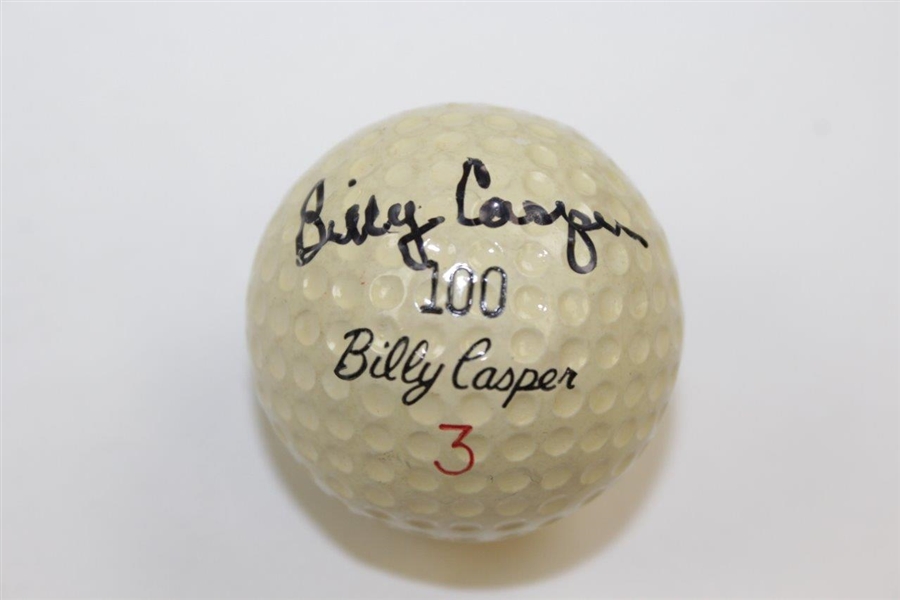 Bill Casper Signed B&W Photo & Personal Logo Golf Ball JSA ALOA