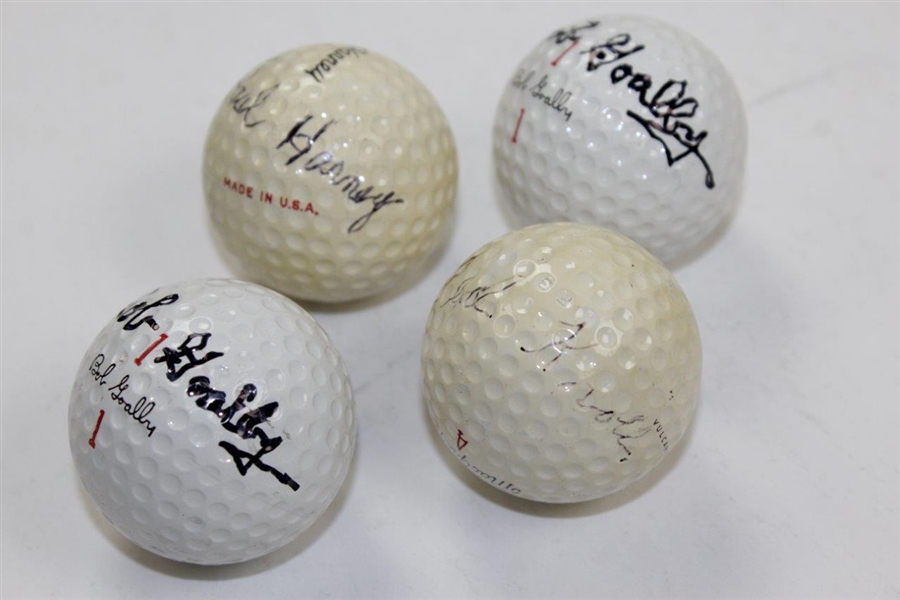 Ted Kroll, Paul Harney, & Two Bob Goalby Signed Personal Logo Golf Balls JSA ALOA