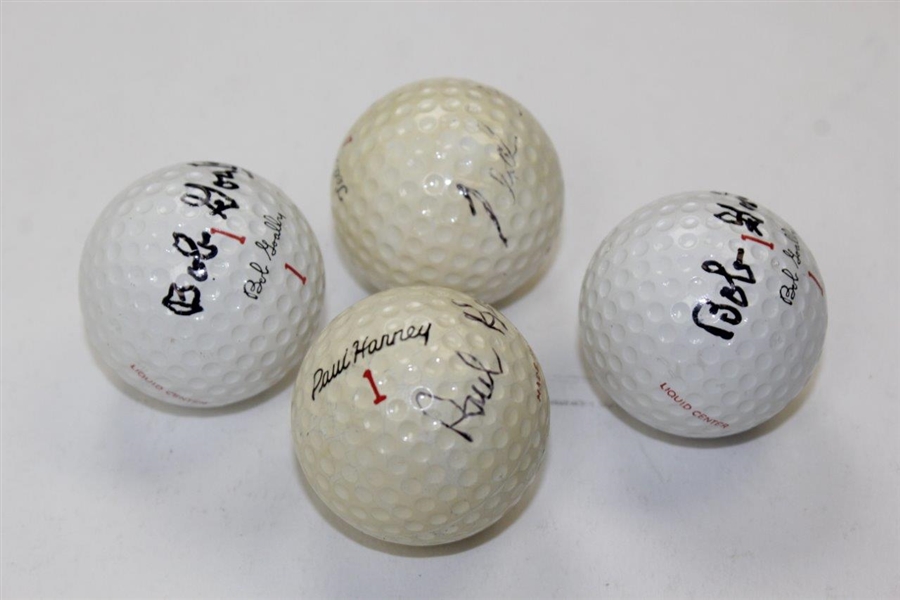 Ted Kroll, Paul Harney, & Two Bob Goalby Signed Personal Logo Golf Balls JSA ALOA