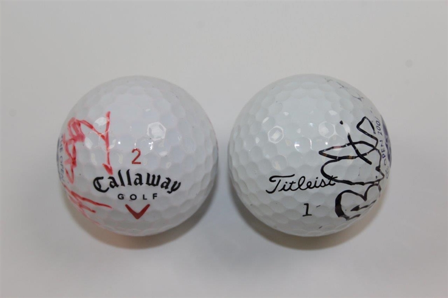 Ben Curtis & Todd Hamilton Signed OPEN Logo Golf Balls JSA ALOA
