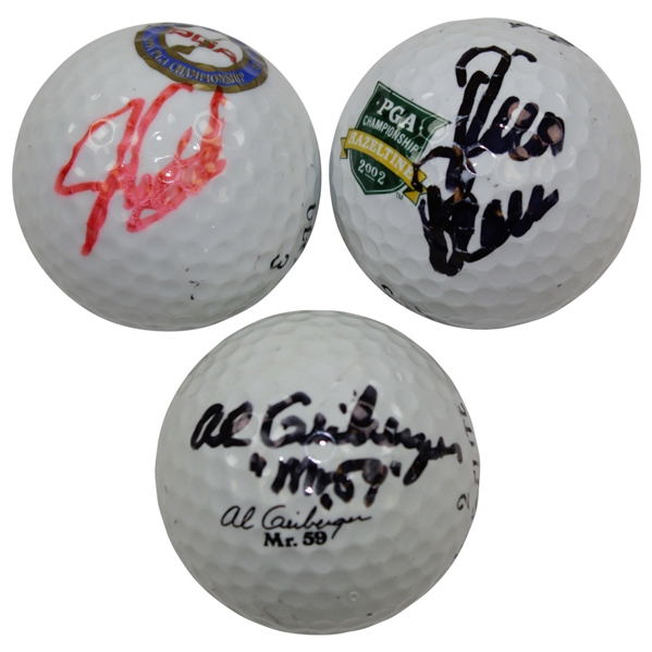 PGA Champions John Daly, Rich Beem, & Al Geriberger Signed Logo Golf Balls JSA ALOA
