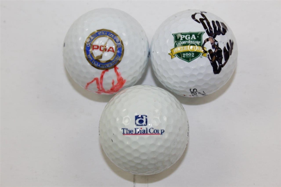 PGA Champions John Daly, Rich Beem, & Al Geriberger Signed Logo Golf Balls JSA ALOA
