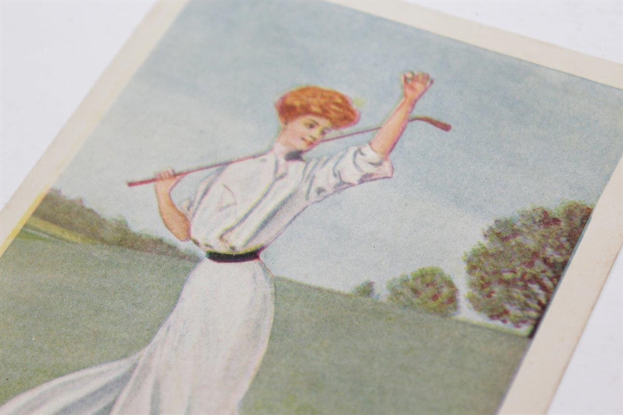 Classic Lady golfer Post Card with Club Over Shoulder