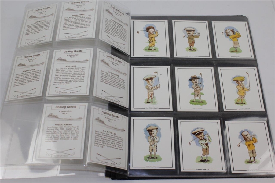 1989 Series of 20 Golfing Greats Cards Including Jones, Hagen, Taylor, Ray, & others