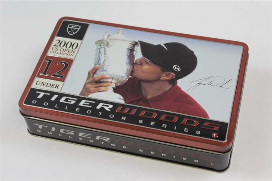 Tiger Woods Four (4) Collector Series 'Tiger Slam' Commemorative Tins, Sleeves, Golf Balls