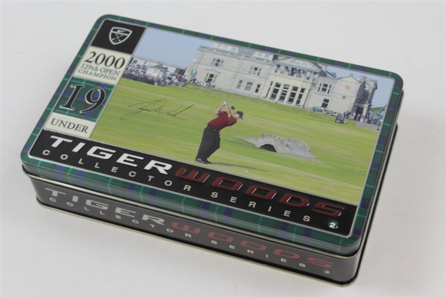 Tiger Woods Four (4) Collector Series 'Tiger Slam' Commemorative Tins, Sleeves, Golf Balls