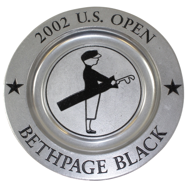 2002 US Open at Bethpage Black Pewter Plate - Tiger Wins at Bethpage!