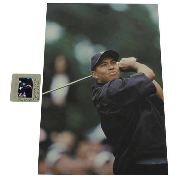 Tiger Woods Original 2002 US Open Color Slide & Print - Comes with Photo Rights