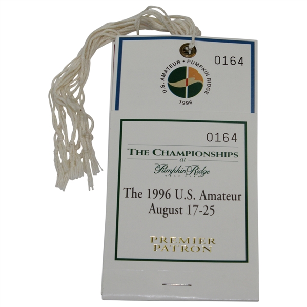 1996 US Amateur Championship at Pumpkin Ridge Golf Club Premier Patron Ticket Set #0164 - Tiger Win