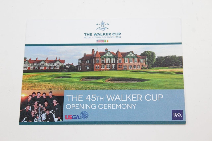 2015 Walker Cup St. Andrews Marshall Paddle, Opening Ceremony Card, & Pin