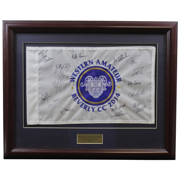 2014 Western Amateur at Berverly CC Signed Flag Including Xander, Dechambeau, & others - Framed JSA ALOA