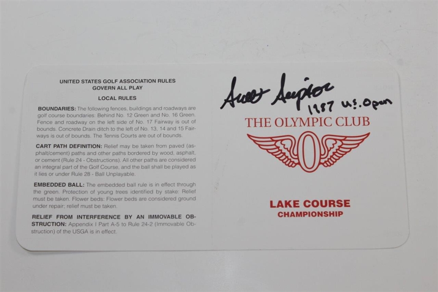 Scott Simpson Signed The Olympic Club Lake Course Scorecard with Course Map/Guide
