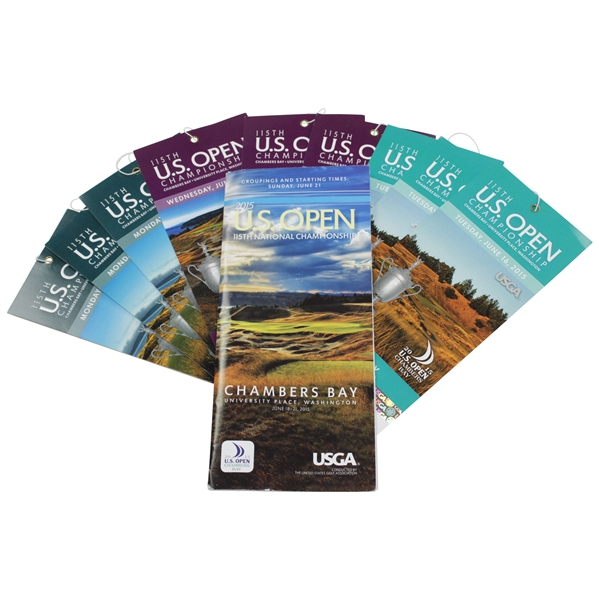 Nine (9) 2015 US Open at Chambers Bay Tickets with Groupings & Starting Times - Jordan Spieth Win