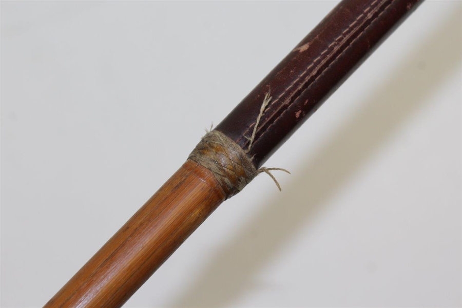 Spliced Hickory & Bamboo Shaft Crosby Patent Mashie Niblick With Braided Hosel & Stitched Grip