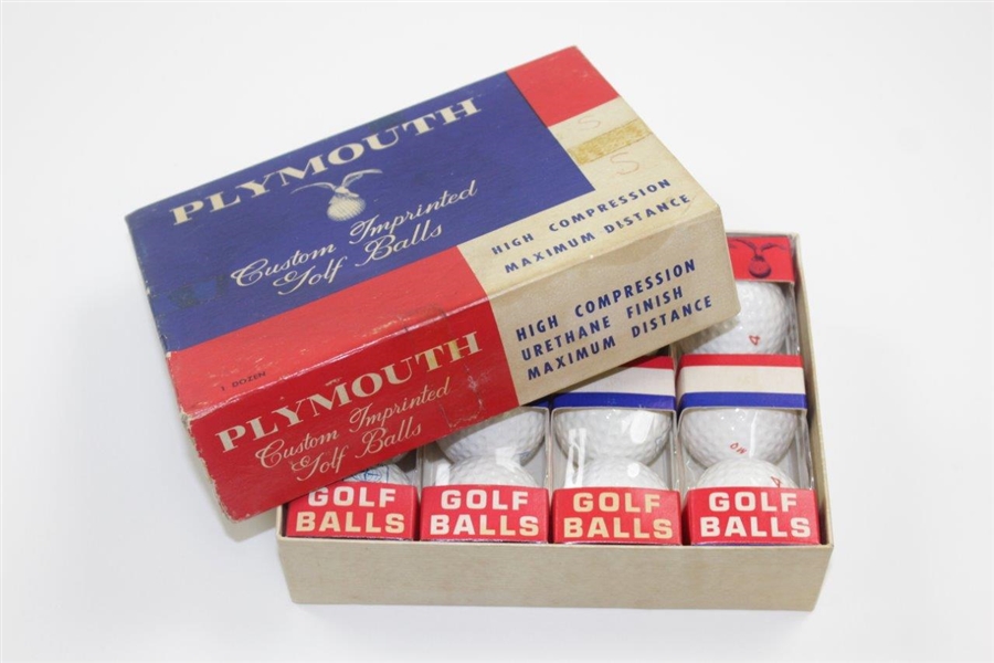 Plymouth Custom Imprinted Golf Balls Set Of 12 In Box