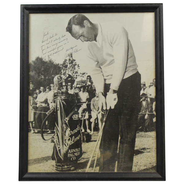 Arnold Palmer Signed & Inscribed Large Photo to Jack Sargent - Framed JSA ALOA