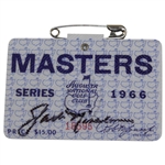 Jack Nicklaus Signed 1966 Masters Tournament SERIES Badge #18595 JSA ALOA
